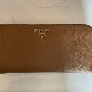 Authentic Prada Tan Saffiano Leather Wallet